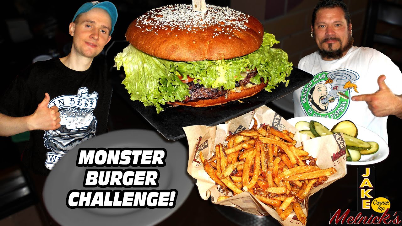 8lb Monster Burger Team Challenge W/ Brandon "Da Garbage Disposal ...