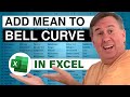 Excel - Show Mean on Bell Curve - 5 Ways - Episode 1825b