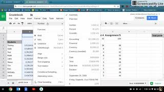 Sheets Grade-book Formulas