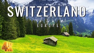 FLYING OVER SWITZERLAND (4K UHD) - Relaxing Music & Amazing Beautiful Nature Scenery For Stress