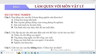 BÀI TẬP VẬT LÝ 10 - BÀI 1 KHÁI QUÁT VỀ MÔN VẬT LÝ ( CHÂN TRỜI - CÁNH DIỀU - KẾT NỐI)