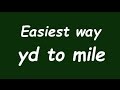 Convert Yard to Mile - Formula, Example, Solution