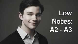 Chris Colfer Glee season 1 - 6 vocal range: A2 - G5