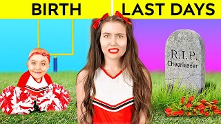 FROM BIRTH TO THE LAST DAYS CHEERLEADER || Life-Changing Hacks! Incredible Crafts & Tips by 123 GO!