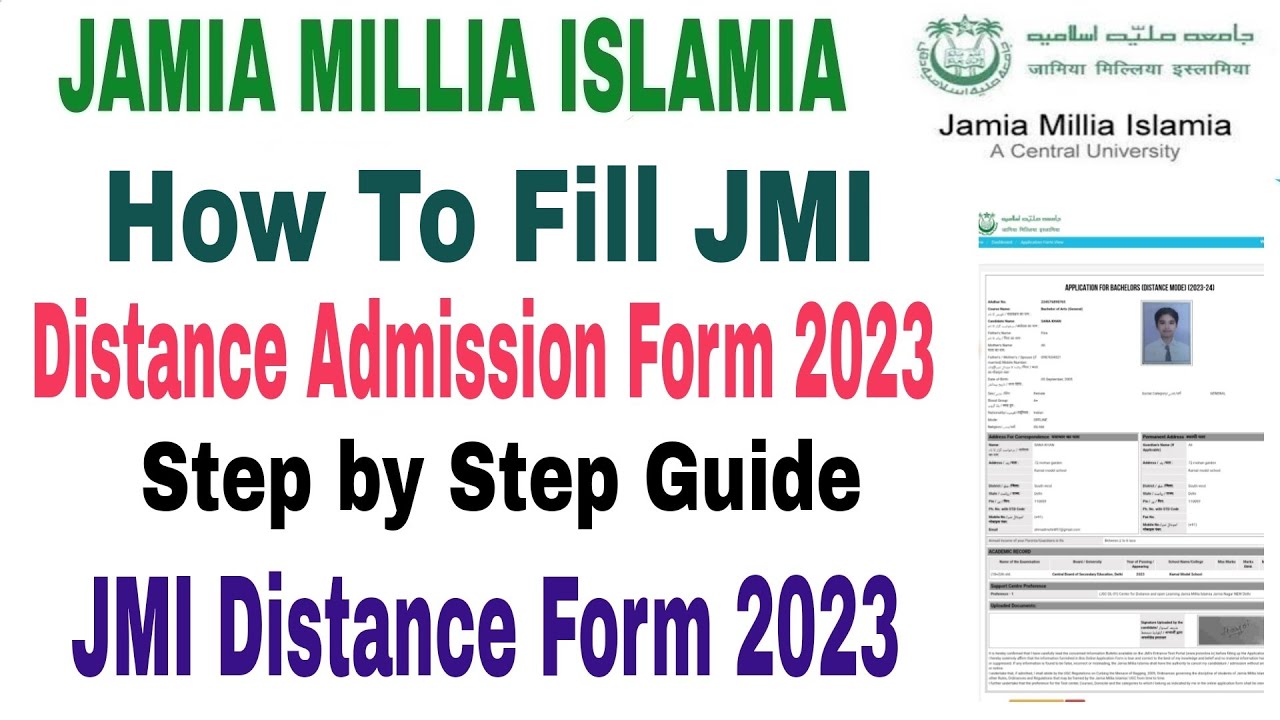 How To Fill JMI Distance Admission Form 2023-24 | Jamia Distance ...