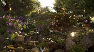 Elven Forest Ambience Peaceful Sunny Day on the Elven Bridge Nature \u0026 Water Sounds to Relax