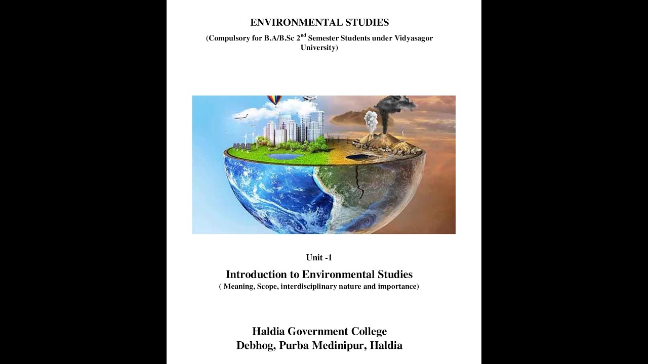 Unit 1: Introduction To Environmental Studies Part 1 - YouTube