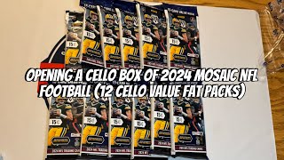 Opening a cello box of 2024 Mosaic NFL Football 12 Value Cello Fat Packs