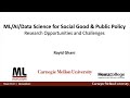 ML/AI/Data Science for Social Good & Public Policy