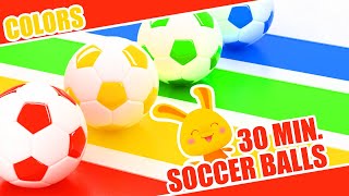 The colors of the rainbow! | Learn the colors with Soccer Balls | Titounis