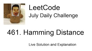 Daily Leetcode #96: Jul 05, 2020 - 461. Hamming Distance