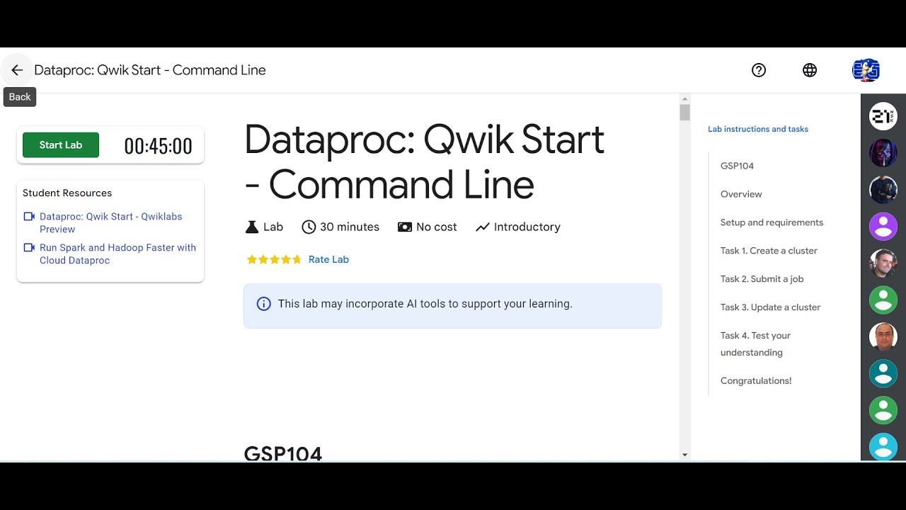 Dataproc Qwik Start Command Line Gsp104 Arcade Base Camp October