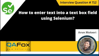 How to enter text into the text box field using Selenium (Selenium Interview Question #712)