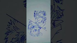 Making the sketch of YUJI ITADORI and SUKUNA using PEN only. #sketchythings #shorts 🔥