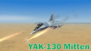 Russian Air Force Yak-130 Mitten combat trainer aircraft fires UB-13L rocket