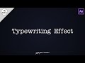 Typewriting Effect Tutorial | Text Animation | After Effects Tutorial | No Plugins | GSP Creations