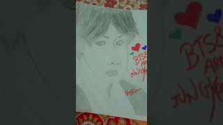 drawing me jungkook 😀 very nice drawing |#bts #kookie 💜🐰|#TAE💚🐆