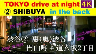 渋谷（2）ディープで怪しく美味い裏(奥)渋谷_TOKYO_夜景_4K_drive at night_（2）SHIBUYA in the back