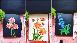 7 Beautiful acrylic flowers painting for beginners||Aesthetic Art||Day-153