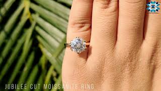 2.87 CT Jubilee Cut Moissanite Ring | Solitaire Engagement Ring | Six Prong Ring