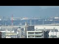 右旋回して名古屋空港に着陸するfda11号機 グリーン fda airja11fj plane which lands at nagoya airport 2018.2.12