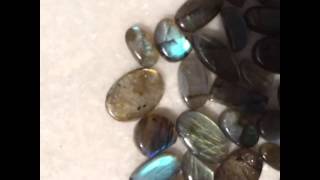 Blue flashy labradorite gemstone cabochons lot