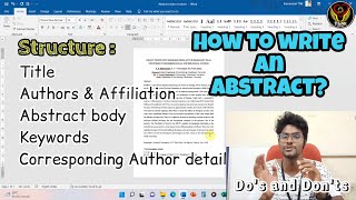How to write an Abstract?✍️ with e.g in Tamil | Do's & Don'ts | Career development | ThiNK Biology