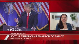 Colorado secretary of state responds to Supreme Court ruling Trump can stay on ballot