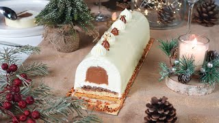 Bûche de Noël Vanille praliné Amande Noisette