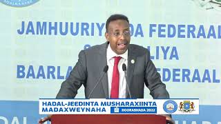 Hadal jeedinta Musharax madaxweyne Cabdi Cali Xasan.