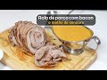 Rolo de Porco com Bacon e Molho de Cenoura