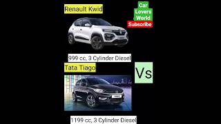 Renault Kwid vs Tata Tiago 🔥| Comparision ❤| Engine, Power, Torque, Dimensions | Car Lovers World