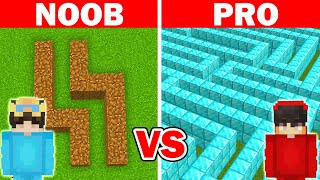 NOOB vs PRO: GIANT MAZE BUILD CHALLENGE! (Minecraft)