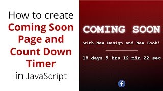 How to create coming soon page or count down timer for deal in HTML CSS and JavaScript