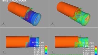 Dytran - Impact on Aluminum Cylinder Simulation