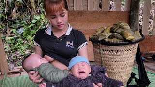 Caring for abandoned children and babies. Making banh chung to sell | Quan Van Truong