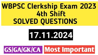 WBPSC Clerkship 2023 Exam Preli