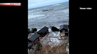 Japan earthquake: Video footage of tsunami on January 1ーNHK WORLD-JAPAN NEWS