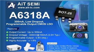 A6318A, 300mA, Low Dropout, Programmable Output CMOS LDO｜AiT SEMi