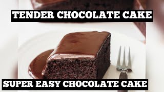 Homemade Chocolate Cake || Super Moist Chocolate Cake || Very Simple & Easy Chocolate Cake
