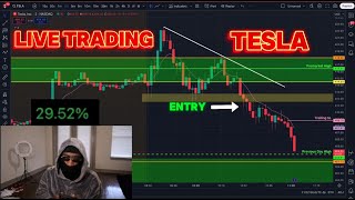 30% GAIN IN 30 MINUTES!!! LIVE OPTIONS TRADING TESLA STOCK (Gap Fill Strategy)