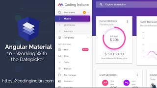 Angular Material | 10 | Working With the Date Picker | codingindian.com