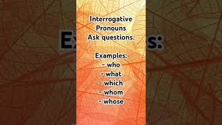 Interrogative pronoun | pronoun in english grammar #english #grammar  #education #learning #pronoun