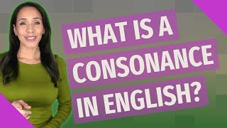 What is a consonance in English?