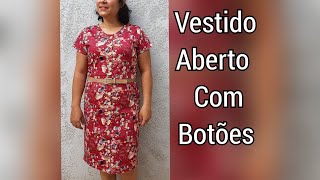 Vestido Tubinho Aberto na Frente sem Molde Corte e Costura