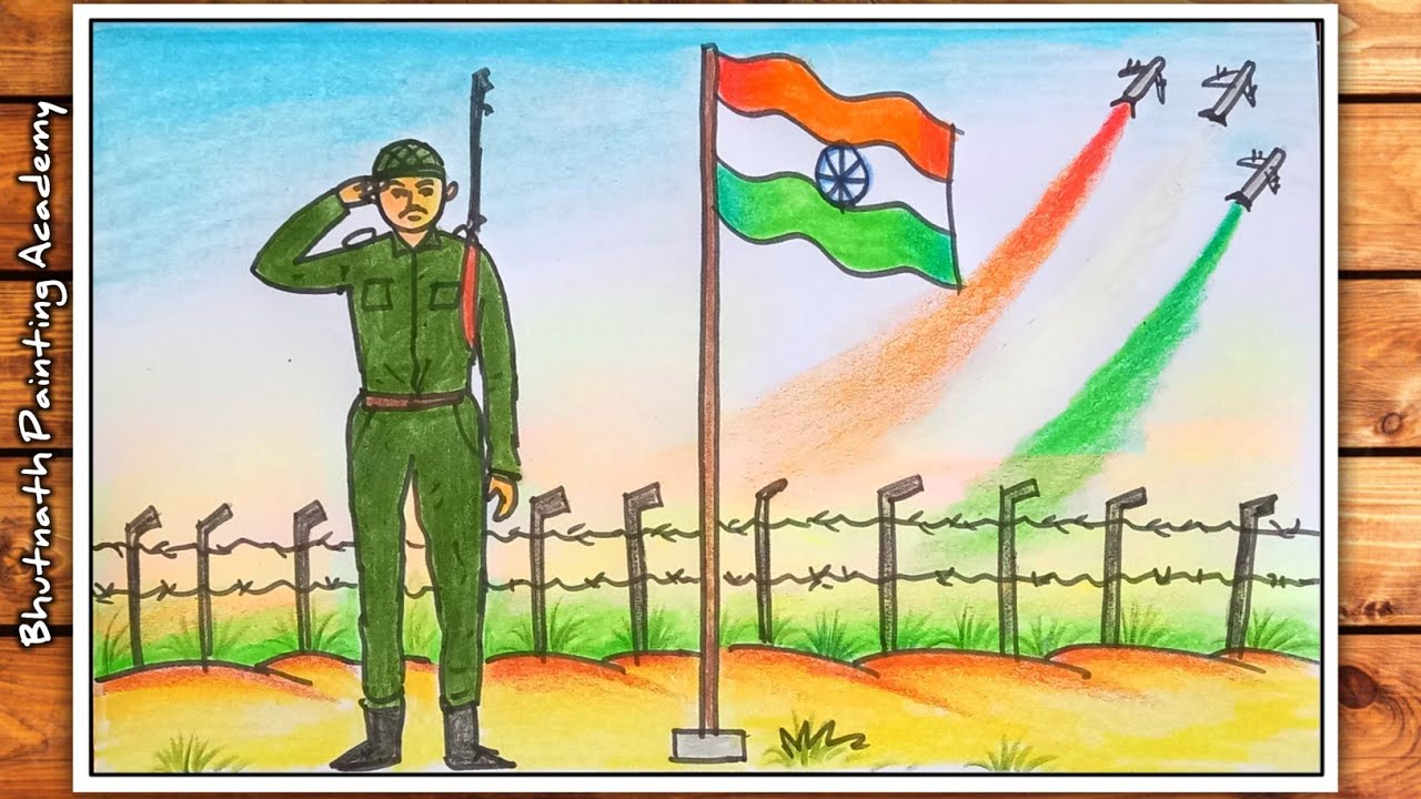 Indian Army Drawing Special For Republic Day||easy Drawing Of ...