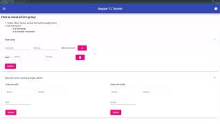 Reuse Angular Reactive Form FormGroup in FormArray / multiple Forms