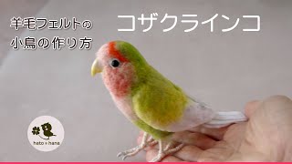 【羊毛フェルトの小鳥の作り方】リアルなコザクラインコを作る