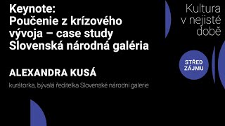 Alexandra Kusá, POUČENIE Z KRÍZOVÉHO VÝVOJA, Case study - SNG / Střed zájmu: Kultura v nejisté době