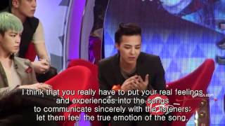 G-dragon talks about songwriting 2 (Eng subbed) _120420 \